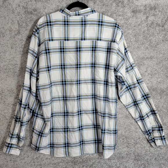 Columbia Button Down Shirt Mens Size XL Plaid‎ Long Sleeve Blue White Yellow - Picture 2 of 9